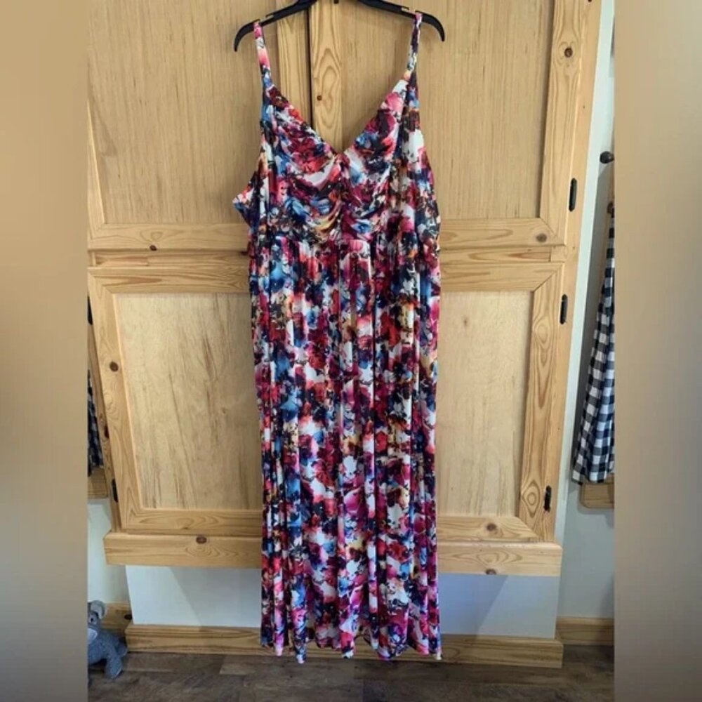 - Torrid Spaghetti Strap Vibrant Colorful Maxi Dress Sz 5 (5X/28)